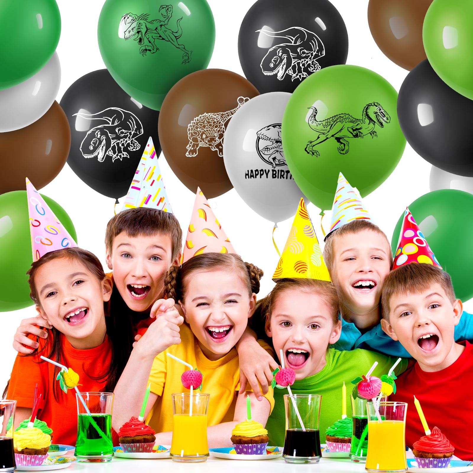 115 Pcs Dinosaur Balloons Kit - Camouflage Latex Balloons for Dinosaur Themed Baby Shower, Birthday Party Decorations - Perfect for Dinosaur Balloon Arch, Backdrop & Party Scene Decoration