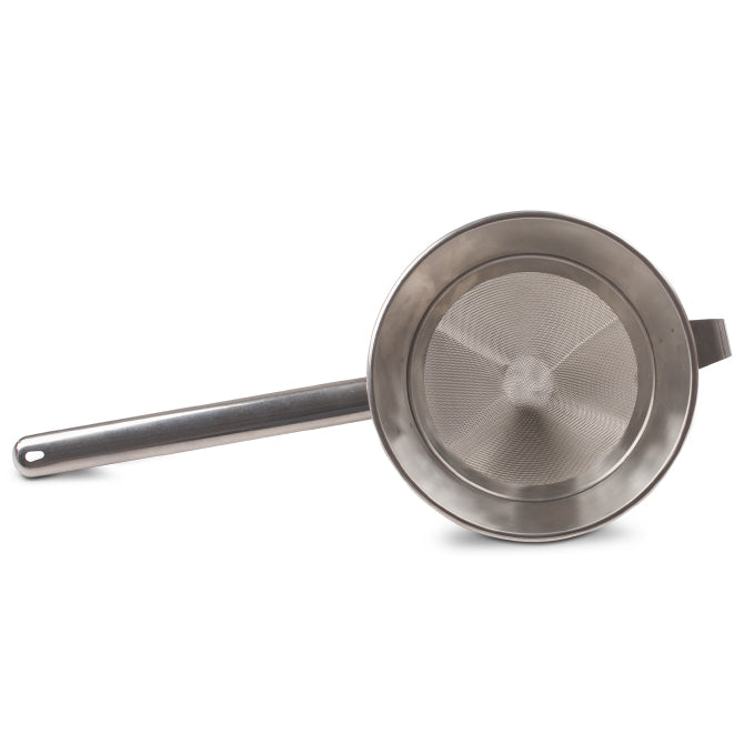 8-Inch Bouillon Strainer - Fine Mesh Kitchen Colander for Broth, Soup & Stock - Perfect for Cooking, Canning & Food Prep