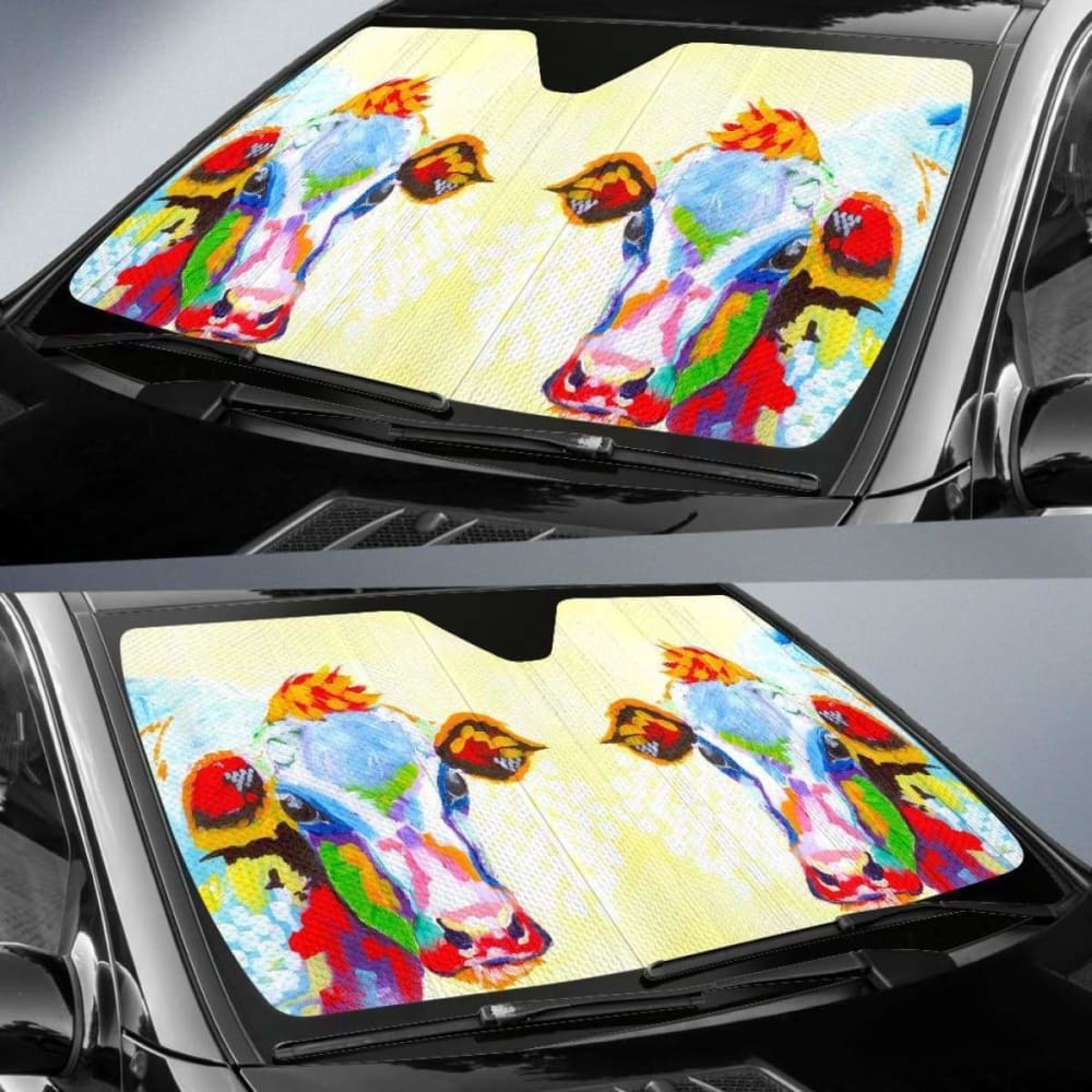 Car Windshield Sun Shade for Cows - UV Protection & Heat Blocking for Vehicles (34