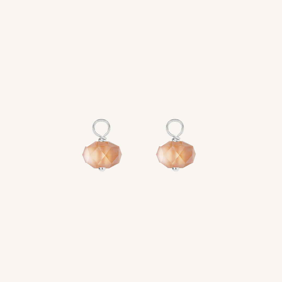 Opulent Orange Moonstone Hoop Earrings - Set of 2 Healing Gemstone Jewelry for Hope & Positive Energy | Perfect for Meditation, Yoga & Spiritual Gifts