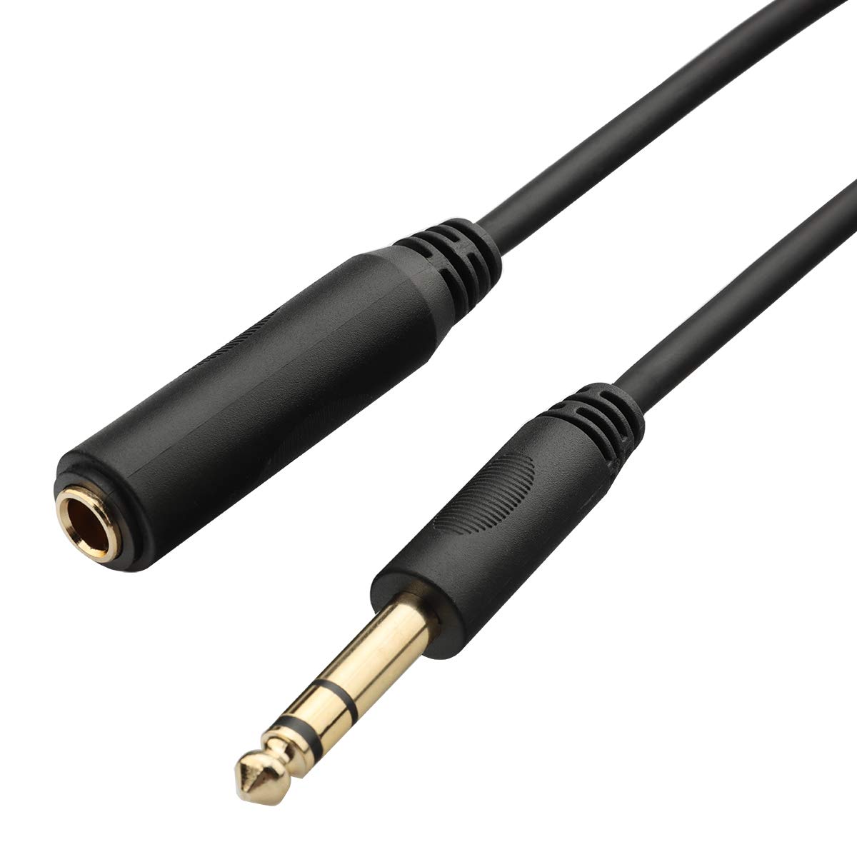 Tisino 6 ft 1/4 Inch TRS Male to Female Stereo Extension Cable - Premium Headphone & Guitar Audio Cable for Home Studio, Live Performances & DJ Equipment