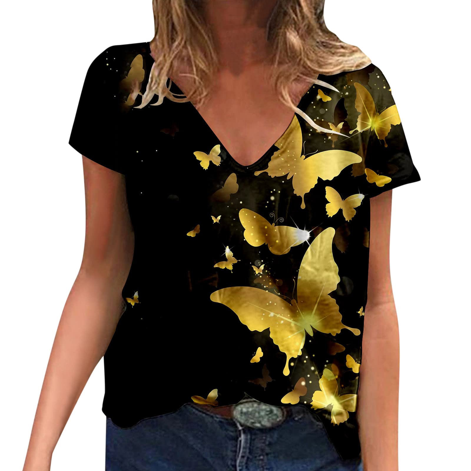 Women's Summer T-Shirts - Short Sleeve Casual Tunic Blouse, Loose Fit Basic Top for Everyday Wear | Perfect for Beach, Office & Weekend Outings