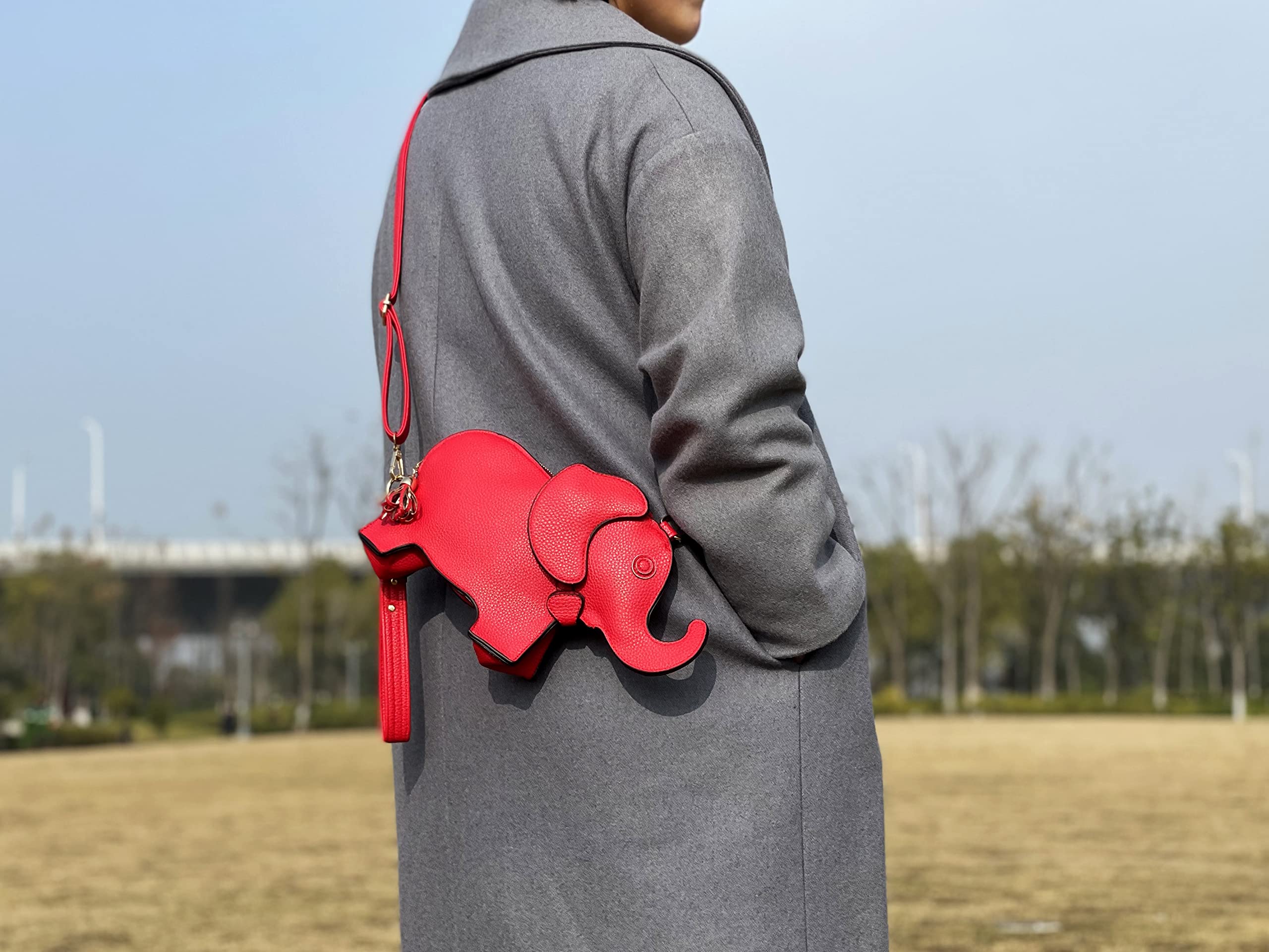 Stylish PU Leather Elephant Shoulder Bag - Cute Animal Shaped Purse for Women | Trendy Crossbody Handbag for Daily Use, Work, Travel & Gift Giving