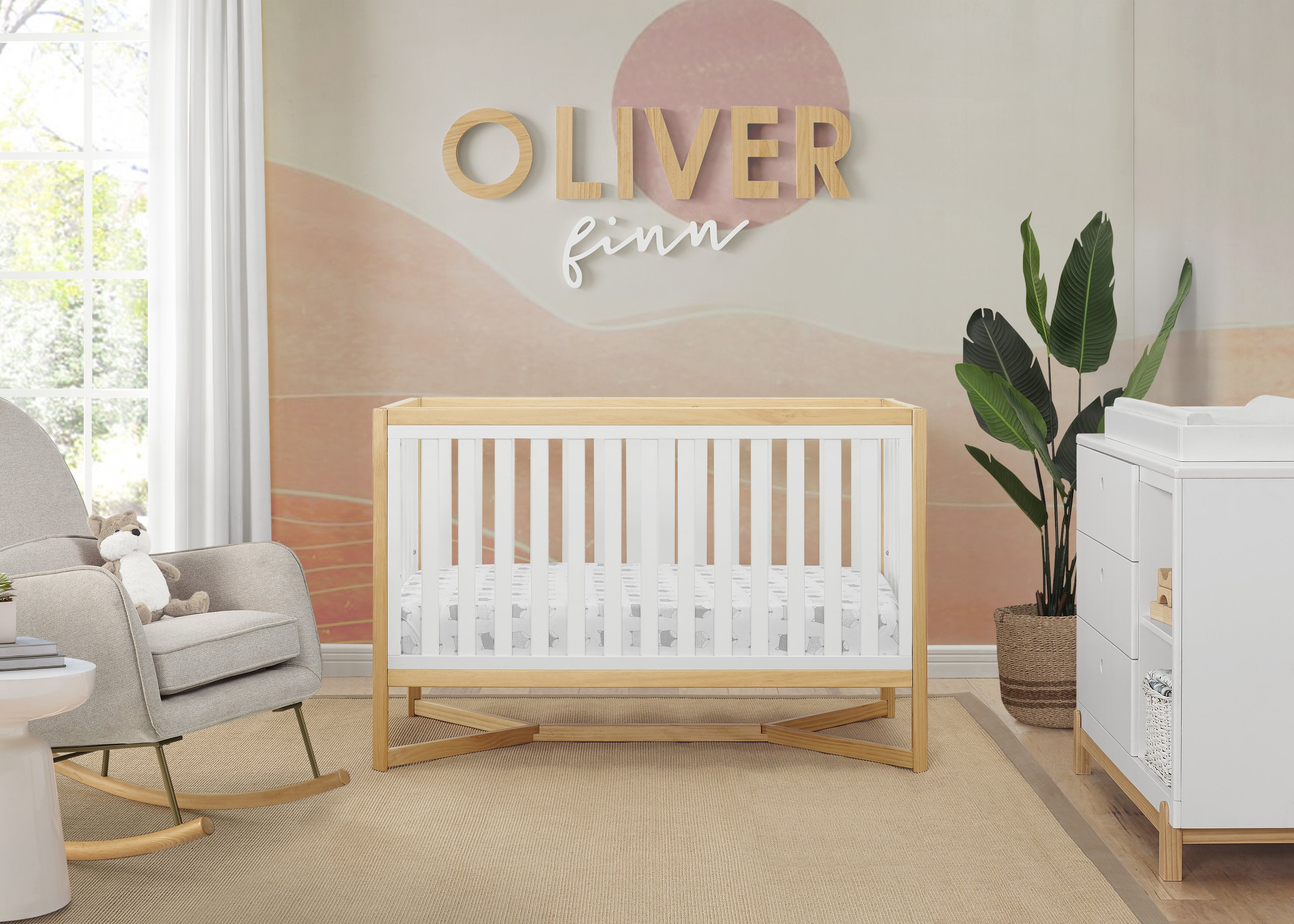 Tribeca 4-in-1 Convertible Baby Crib - White Nursery Furniture for Newborn to Toddler Bed - Perfect for Modern Nursery Rooms & Daycare Centers