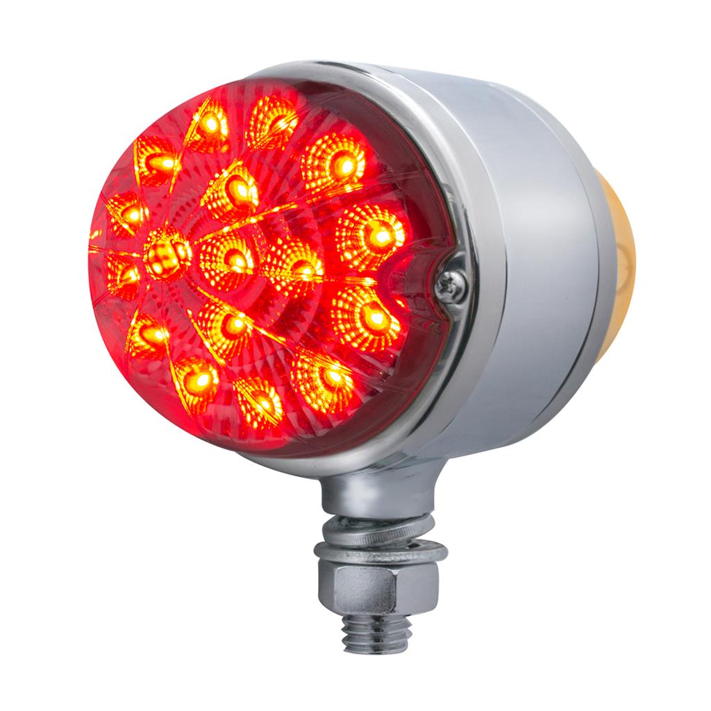 Clear Amber/Red LED Dual Function Pedestal Light - Outdoor Pathway & Driveway Safety Lighting for Home & Garden
