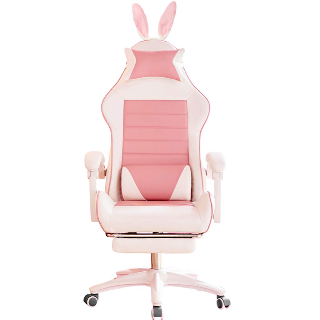 Ergonomic Gaming Office Chair with High Back & Lumbar Support - Adjustable Height Swivel Computer Chair for Women, Home & Work - Pink Reclining Executive Chair for Gaming, Studying & Remote Work