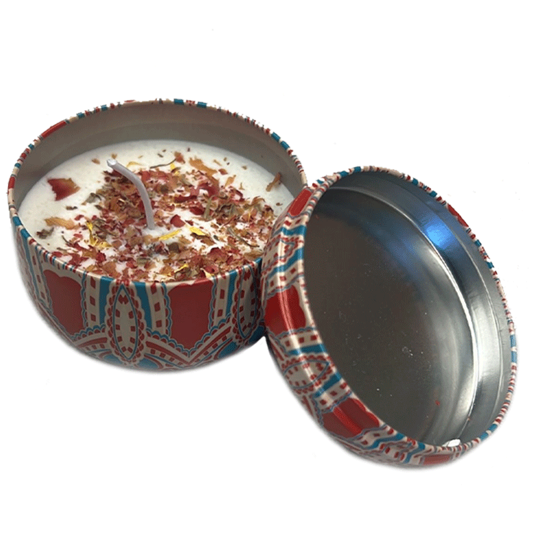 Red Scented Candle Pot - Aromatherapy Soy Wax Candle in Decorative Ceramic Jar for Home Relaxation, Meditation & Romantic Ambiance