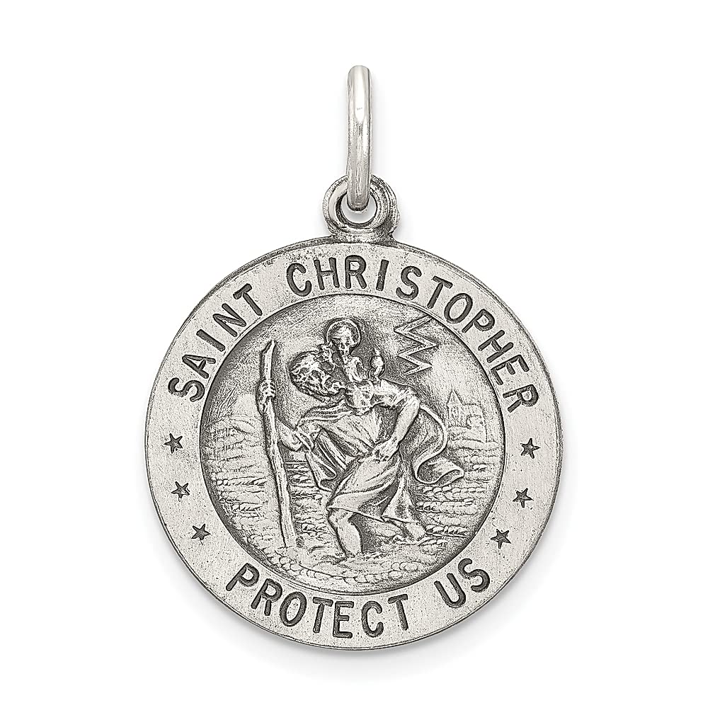 925 Sterling Silver Vintage Saint Christopher Baseball Medal Pendant Charm - Religious Jewelry for Women & Girls - Perfect for Sports Enthusiasts, Softball Players & Spiritual Protection Gifts