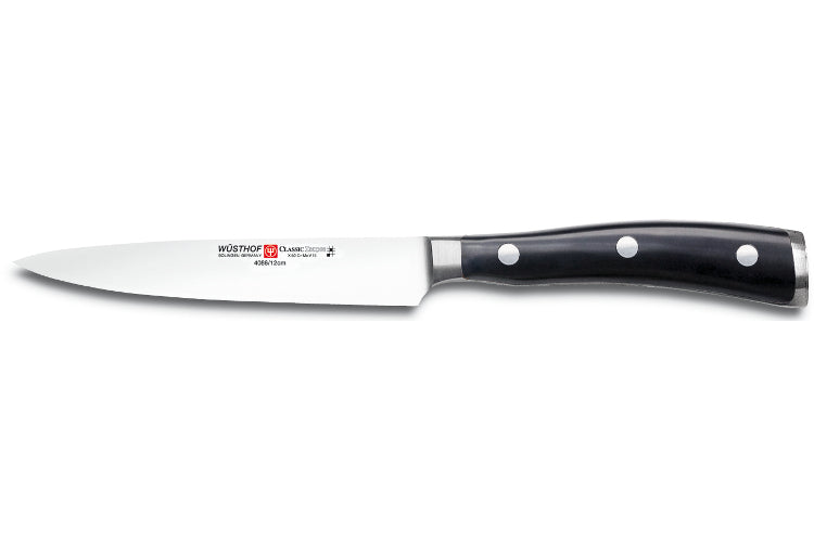 IKON 4.5 Inch Heavy Duty Utility Knife - Sharp Stainless Steel Blade for Home, Office, Warehouse & Outdoor Use - Cutting Boxes, Packages, Rope & DIY Projects