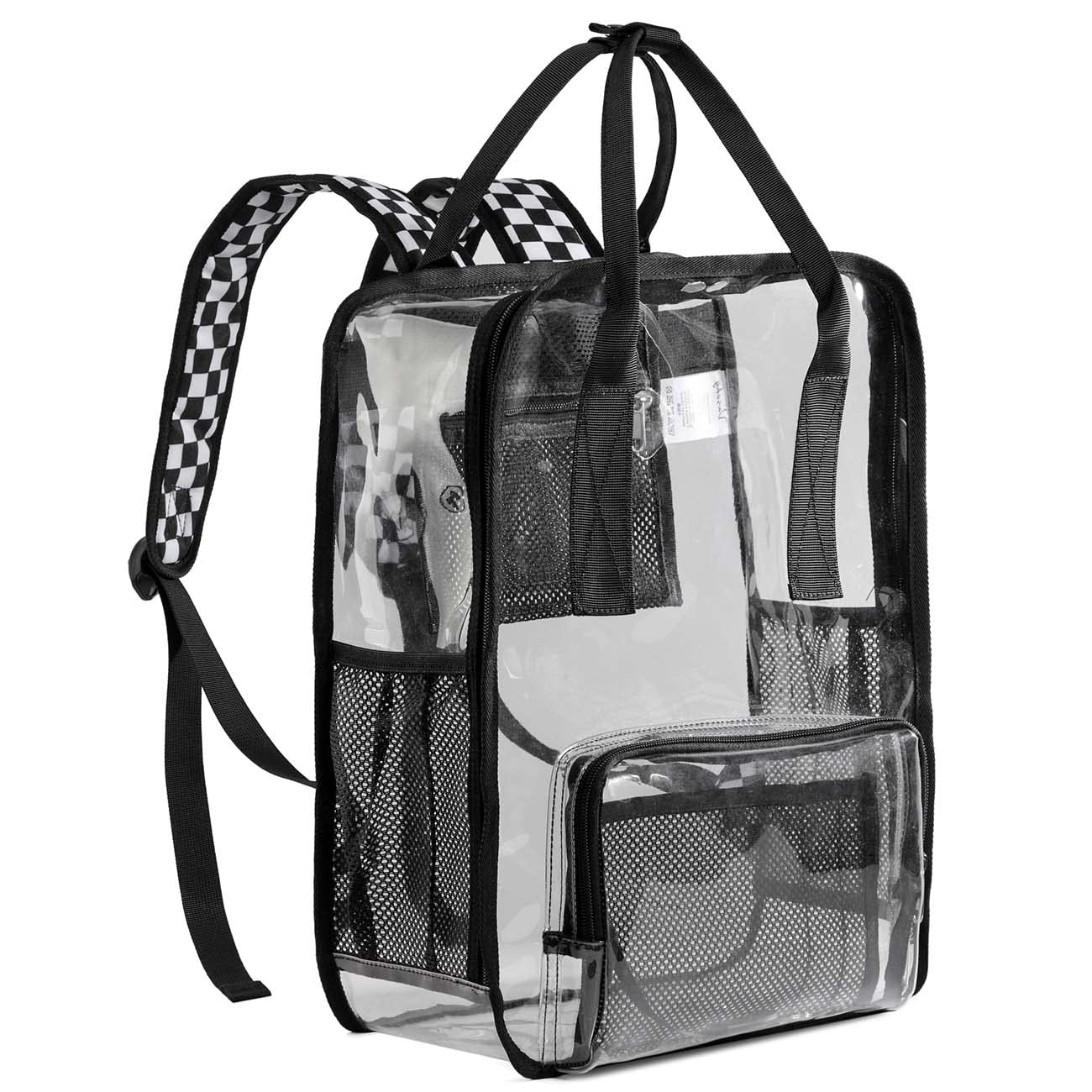 VASCHY Heavy Duty Clear Backpack - Transparent See Through School Bookbag for Students, Travel & Security Check - Durable Waterproof College Backpack for Work, Gym & Airport Security