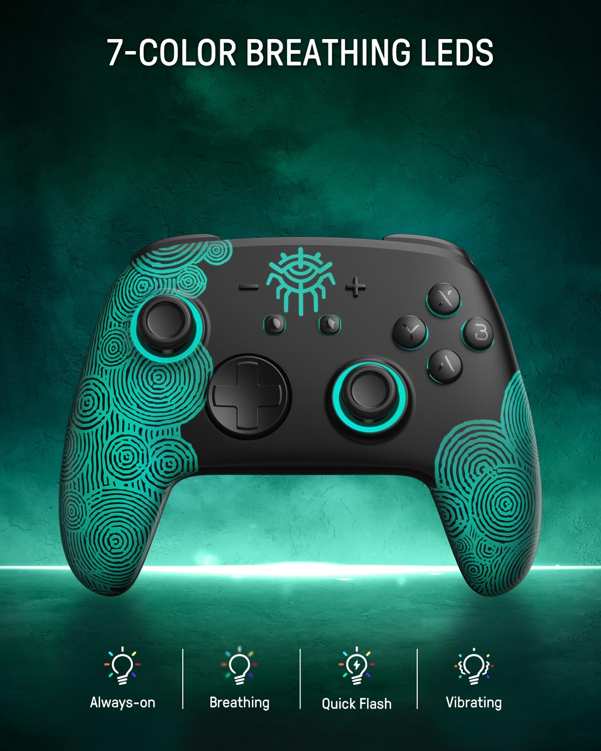 FUNLAB Pro Wireless Controller for Nintendo Switch/OLED/PC - Bluetooth Gamepad with RGB Firefly Lights, Amiibo NFC, Paddle Buttons, Turbo & Motion Controls (Black) | Perfect for Gaming, Streaming & Multiplayer Sessions