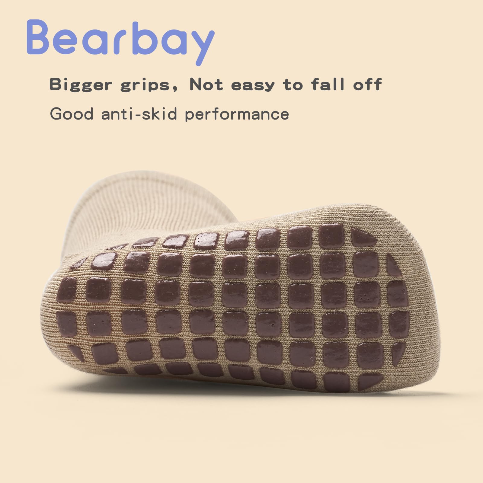 Non-Slip Baby Socks with Grippers (9 Pairs) - Anti-Skid Ankle Socks for Infants & Toddlers 0-7 Years - Perfect for First Steps, Crawling & Playtime