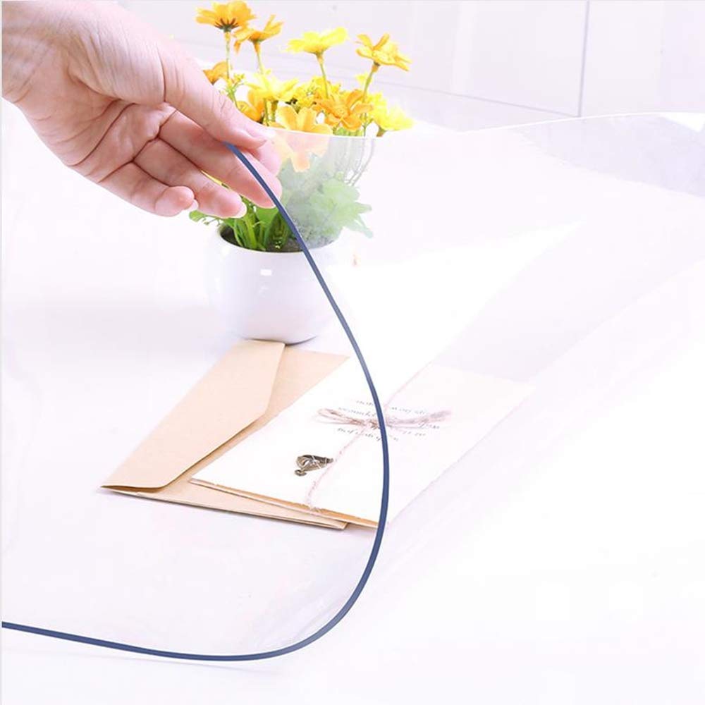 NECAUX 2-Pack 18x24 Inch Clear Plastic Desk Protector Mat - 1.5mm Thick Table Cover for Office Computer Desk, Writing Table, Nightstand - Waterproof & Scratch-Resistant Workspace Protector for Home & Office Use