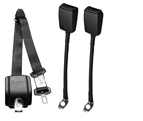 WAV Automatic 3 Point Seat Belt with Two Flexible Buckles - Universal Car Safety Harness for Adults & Kids - Perfect for Racing, Off-Roading & Classic Car Restoration