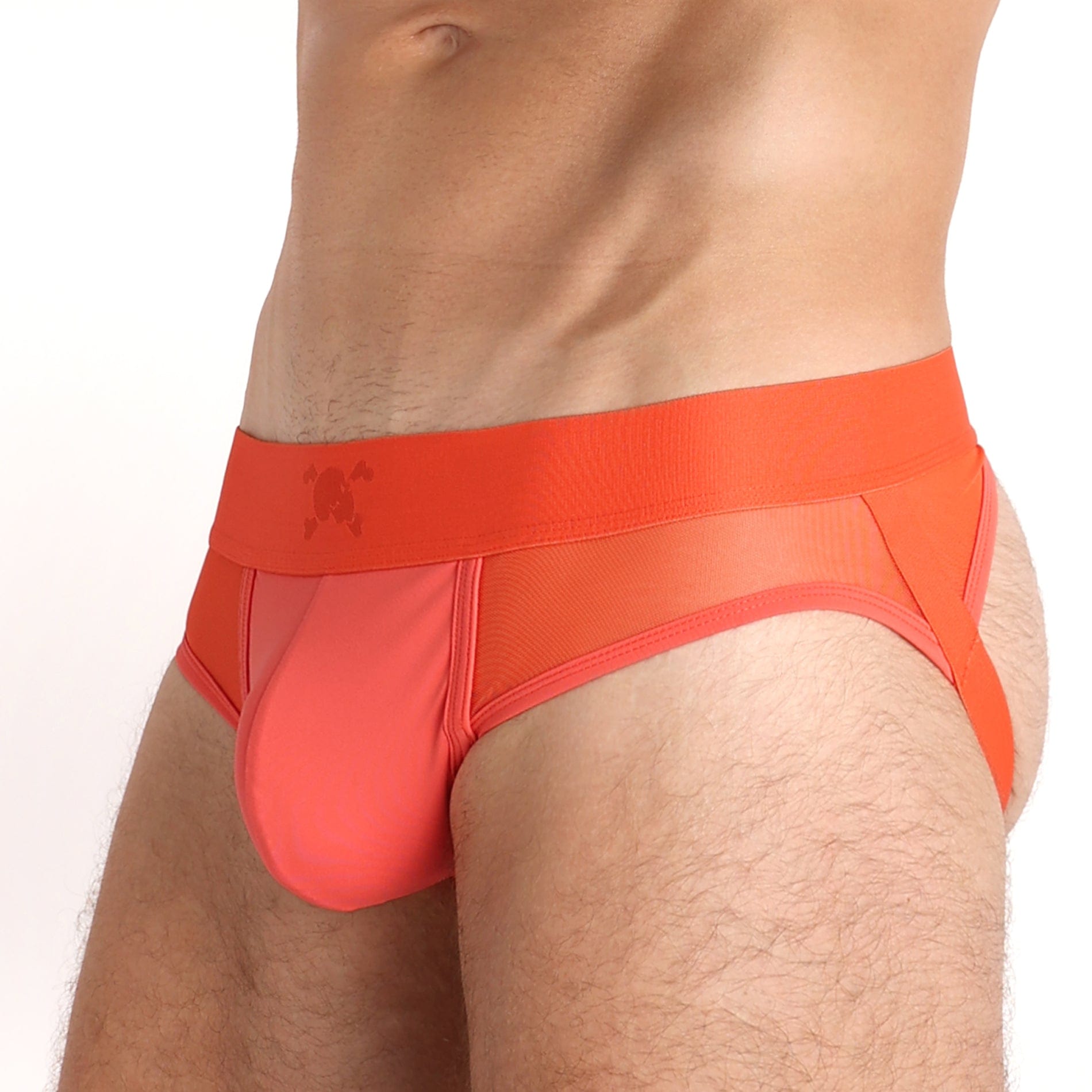 Enhance Mesh Y Jock Strap - Breathable Orange Men's Athletic Support Underwear for Running, Gym & Sports