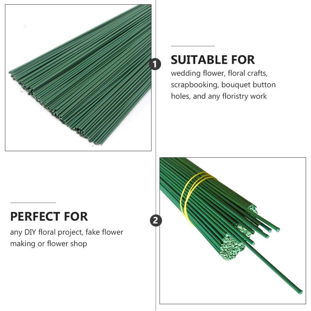 19cm Floral Stem Wire - Handmade Fake Green Imitation Bouquet Stems for DIY Flower Arrangements, Home Decor, and Wedding Centerpieces | Artificial Plant Sticks for Florists and Crafting