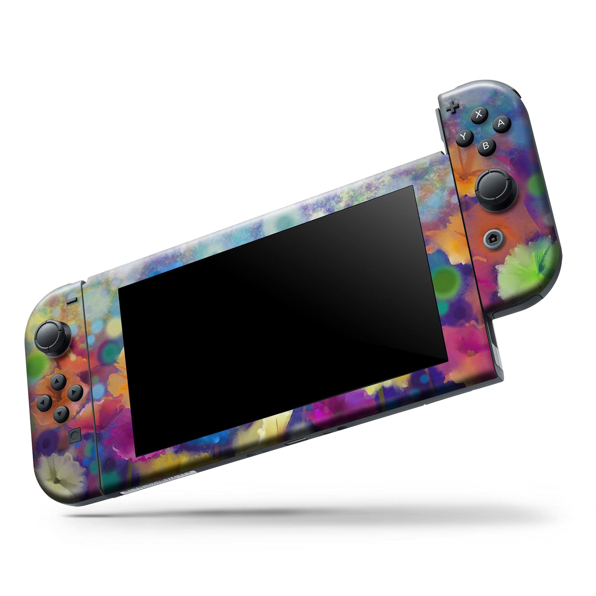 Nintendo Switch Dock Skin Decal - Scratch-Resistant Removable Vinyl Wrap Cover with Abstract Flower Meadow Design | Protective Cover for Gaming Setup & Home Decor