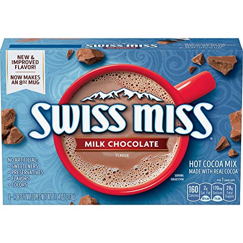 Swiss Miss Hot Cocoa Mix Milk Chocolate - 18 Packs (8 Count Each) | Rich & Creamy Instant Hot Chocolate Drink for Winter, Holidays & Cozy Nights at Home