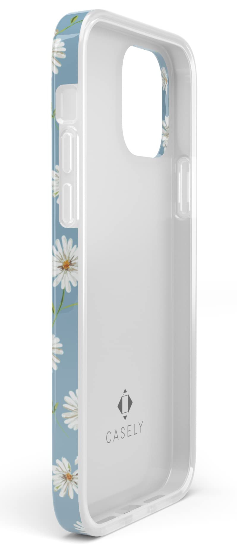 Casely iPhone 12/12 Pro Case - Daisy Daydream Baby Blue Floral Ultra-Slim Protective Cover | Perfect for Everyday Use, Office & Travel