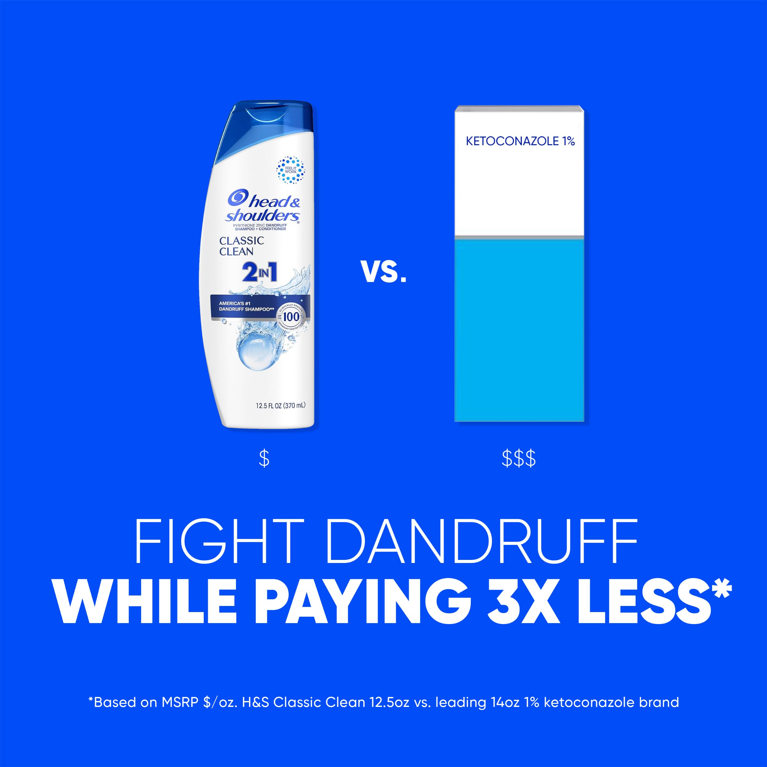 Head & Shoulders 2-in-1 Classic Clean Anti-Dandruff Shampoo & Conditioner Twin Pack - Paraben Free, Color Safe, Fresh Scent - 32.1 Fl Oz (Pack of 2) - Perfect for Daily Hair Care & Dandruff Control for Men & Women