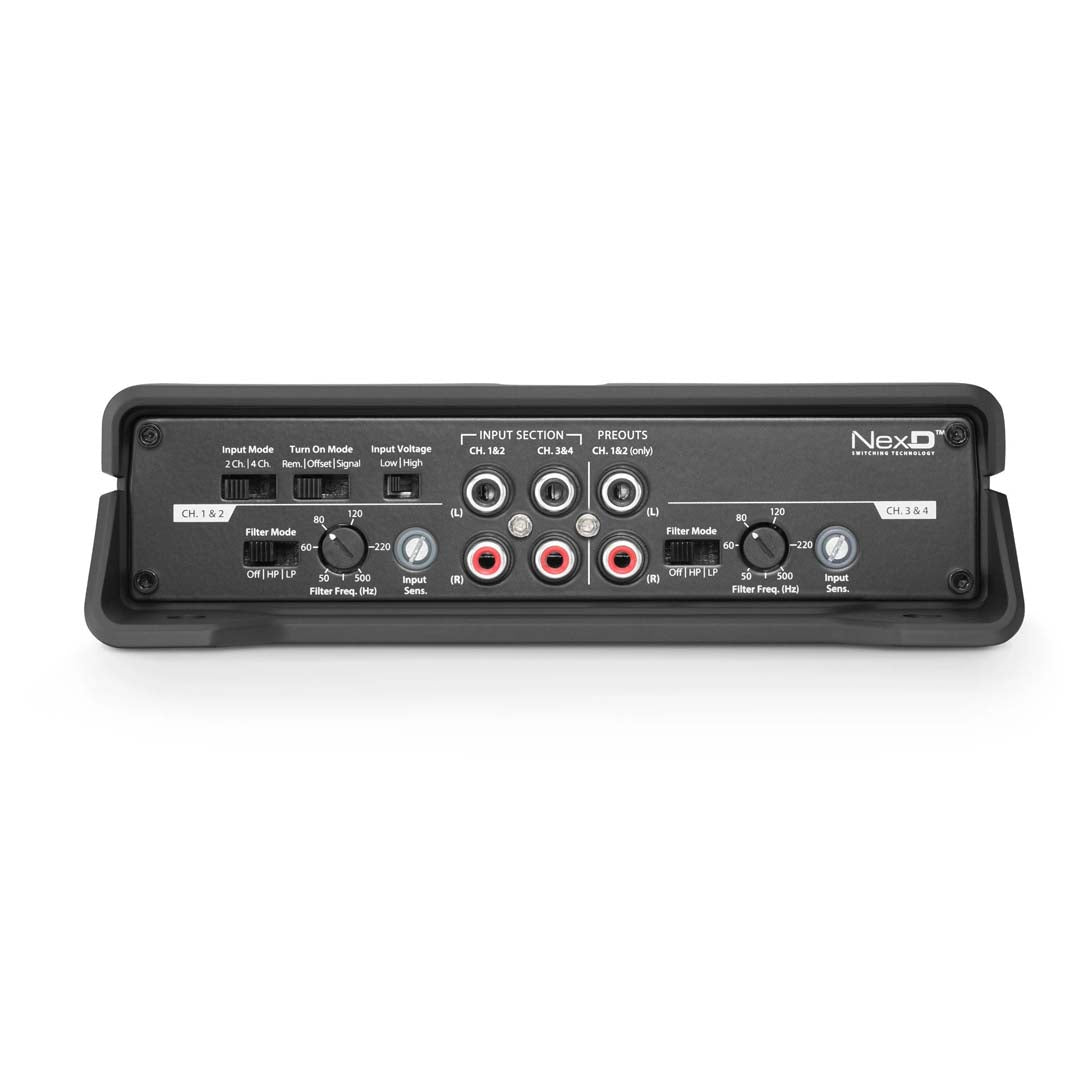JL Audio JD400/4 JD Series Class D 4 Channel Full Range Car Amplifier - 400W RMS Power for Enhanced Car Audio & Sound System Upgrade | Perfect for Vehicles, Trucks & Marine Boats