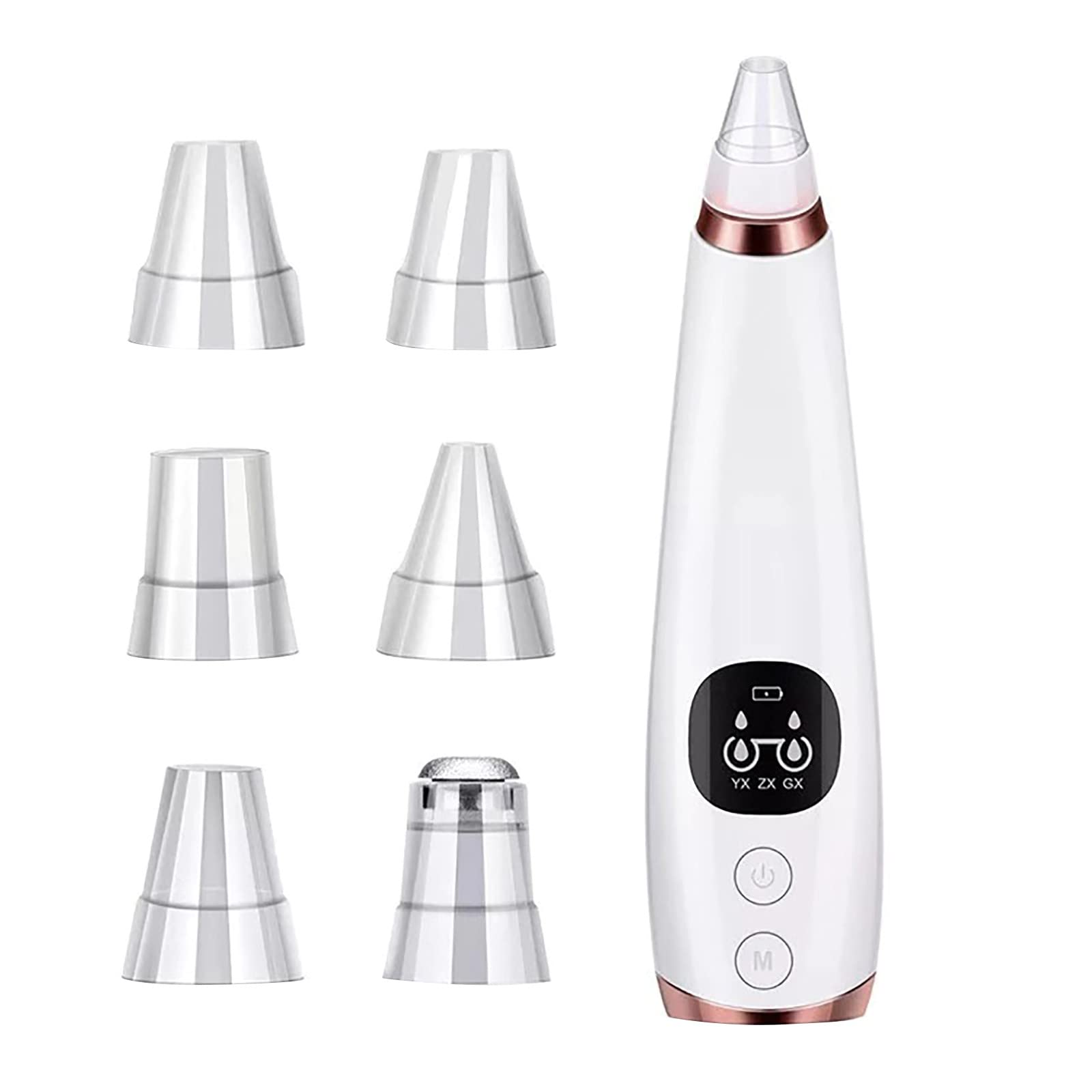 Electric Blackhead Remover & Pore Vacuum Cleaner - Deep Cleansing Comedone Extractor with Hair Removal Foam for Face & Nose (White) | At-Home Spa Treatment & Acne Care Kit