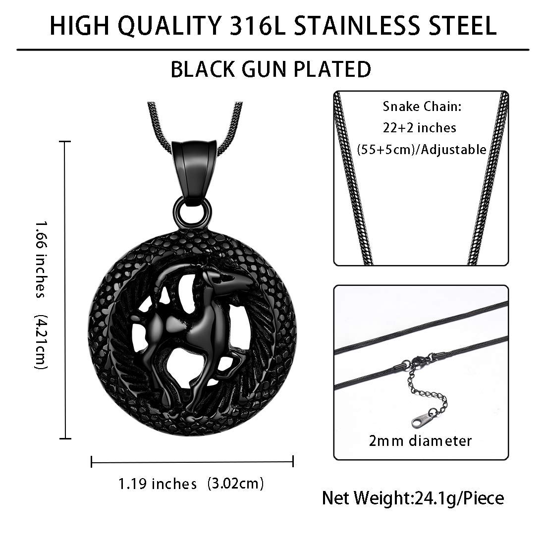 12 Zodiac Necklace 316L Stainless Steel Pendant - Birthday Gift for Men & Women