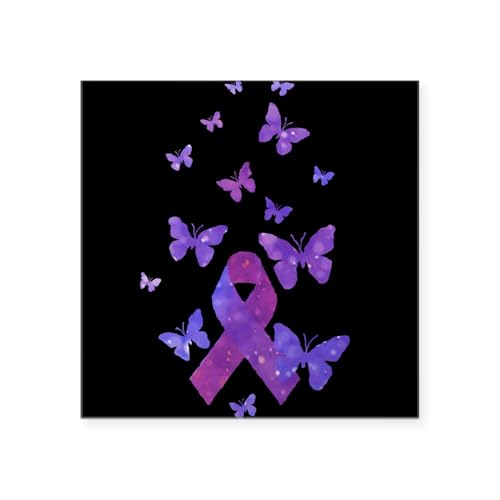 Clear - Purple Awareness Ribbon Sticker