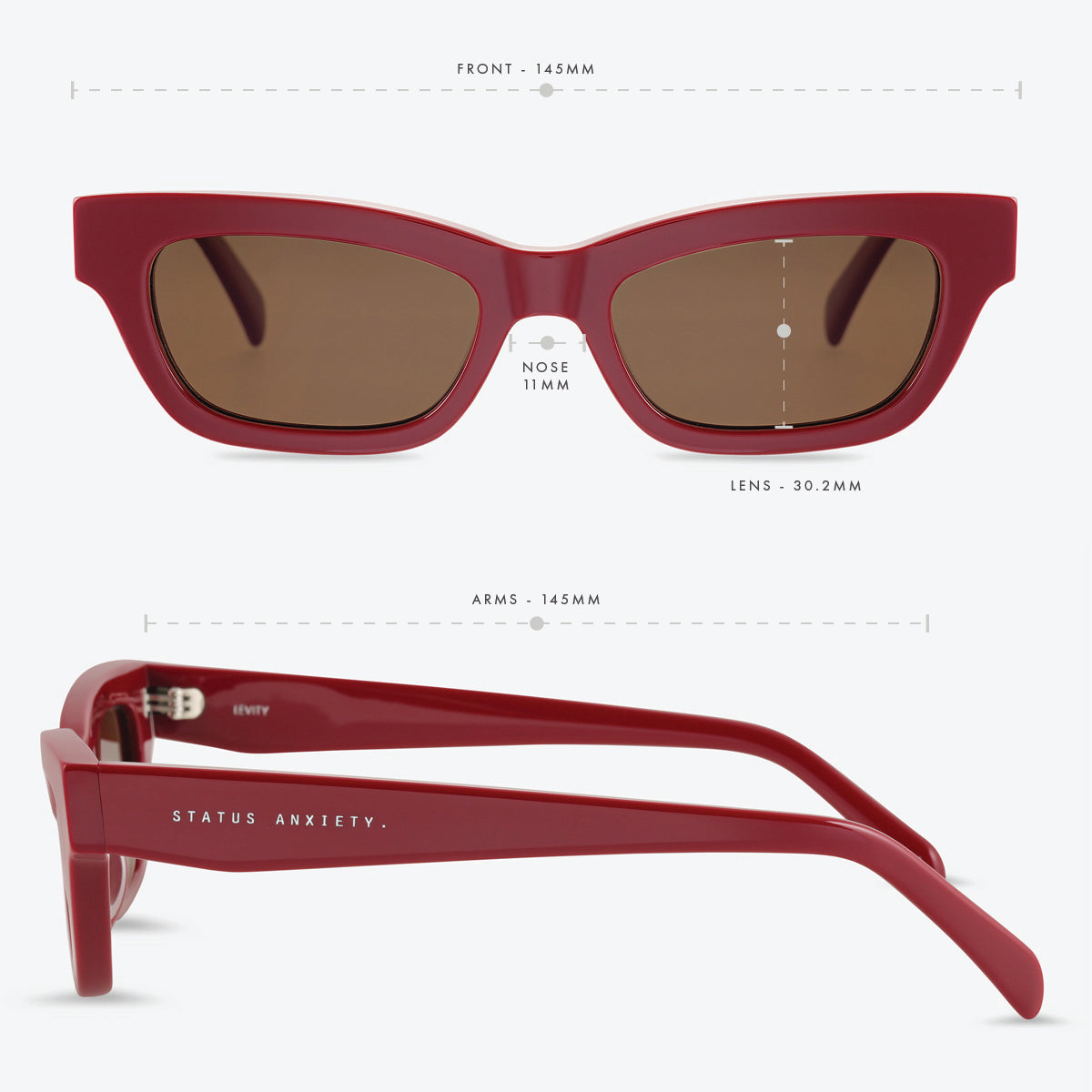 Levity Sunglasses for Women & Men - Trendy Cherry Red UV Protection Shades for Outdoor Activities, Driving, and Beach Vacations