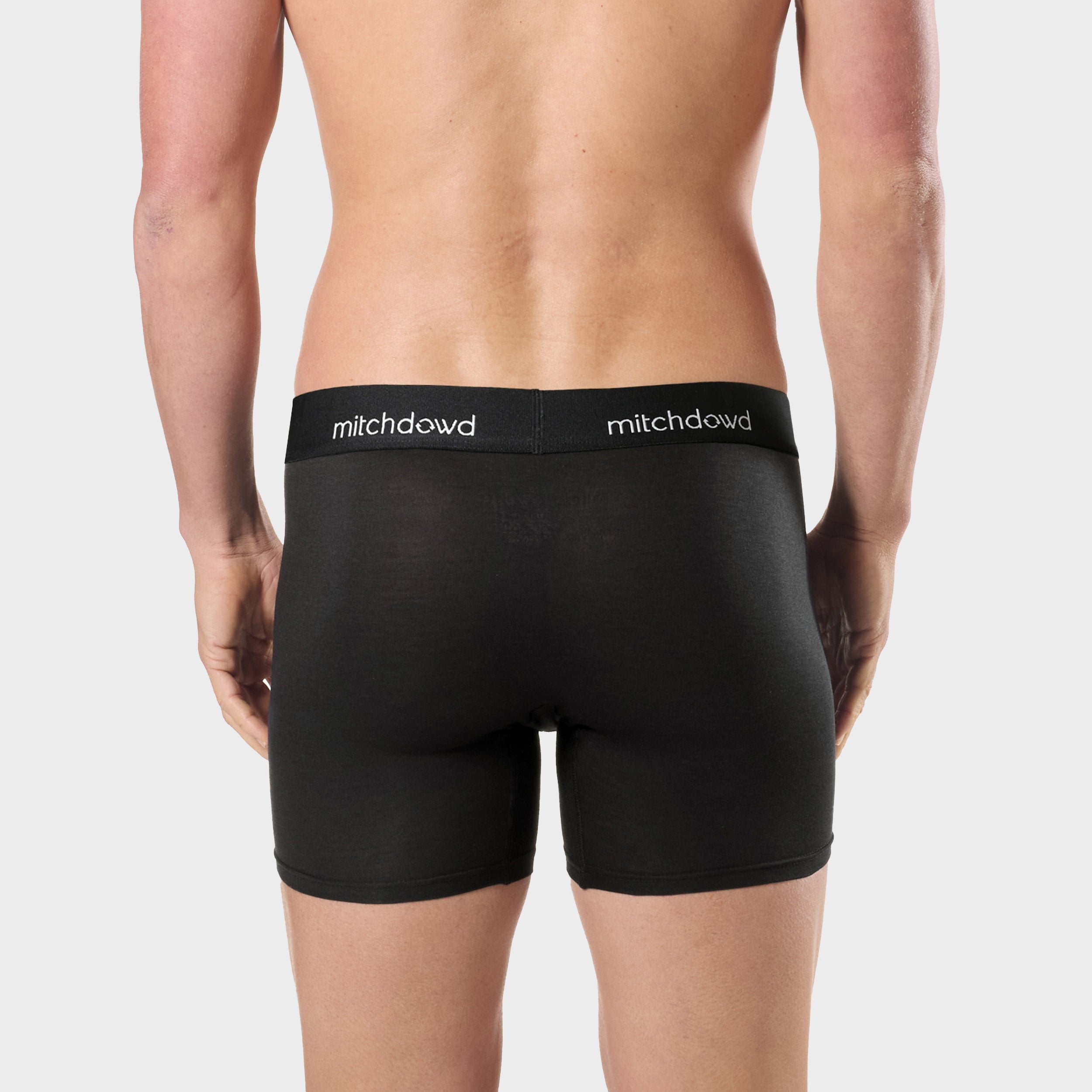 Men's Stretch Cotton Comfort Long Leg Trunks 3-Pack - Soft Breathable Underwear for Everyday Wear & Active Lifestyles - Black