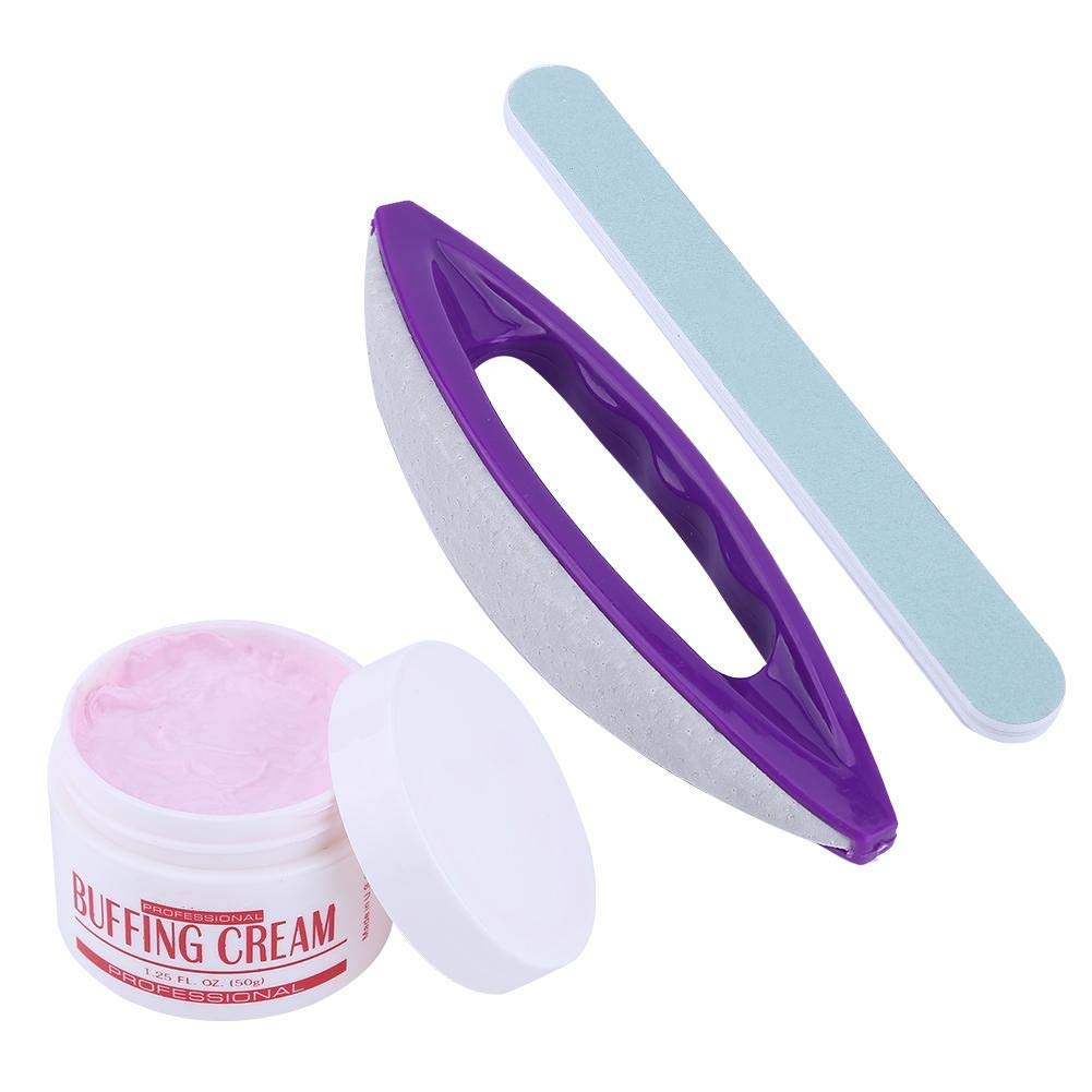 3 Pcs Nail Art Kit - Buffing Cream, Nail Brush Polish & Polishing Strips for Professional Manicure Pedicure | Salon-Grade Nail Care Tools for Home & Spa Use | Perfect for DIY Nail Art & Nail Polish Application