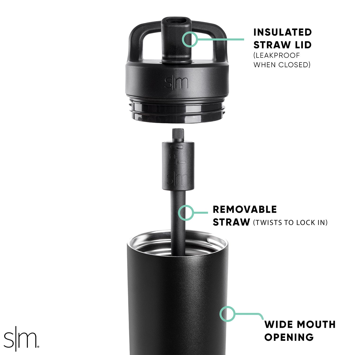 Stainless Steel Manual Straw Lid for Tumbler Cup - Perfect for Travel, Office & Outdoor Activities