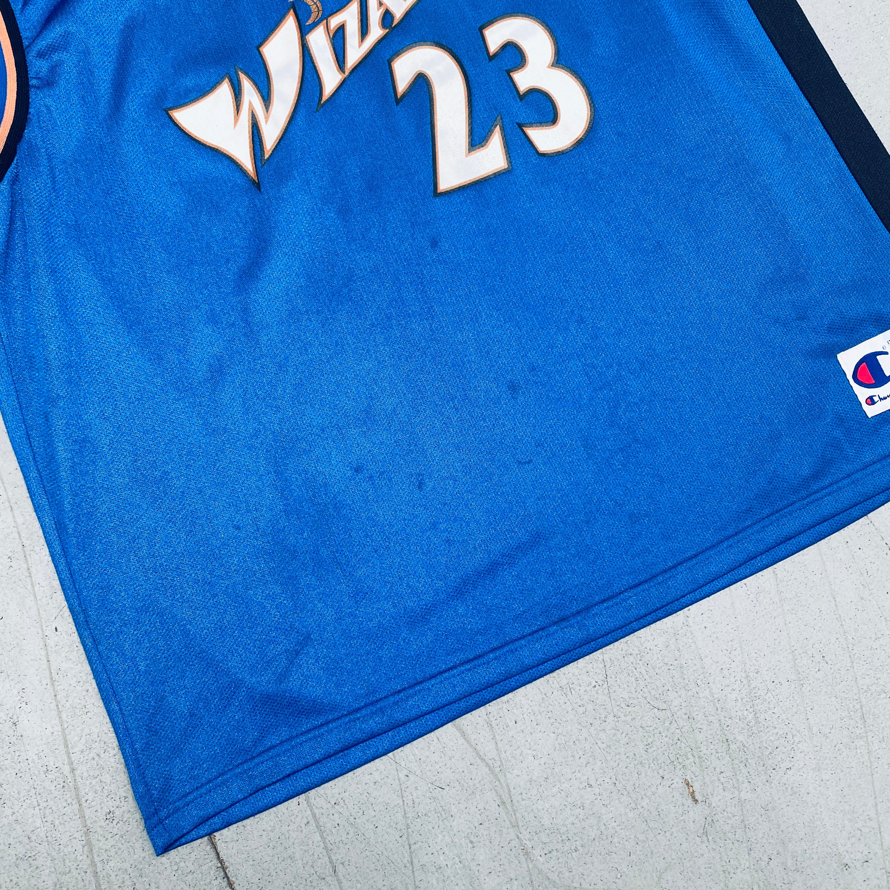 Authentic Michael Jordan 2001-02 Washington Wizards Blue Champion Jersey - Size Large - Perfect for NBA Fans, Collectors & Game Day Outfits