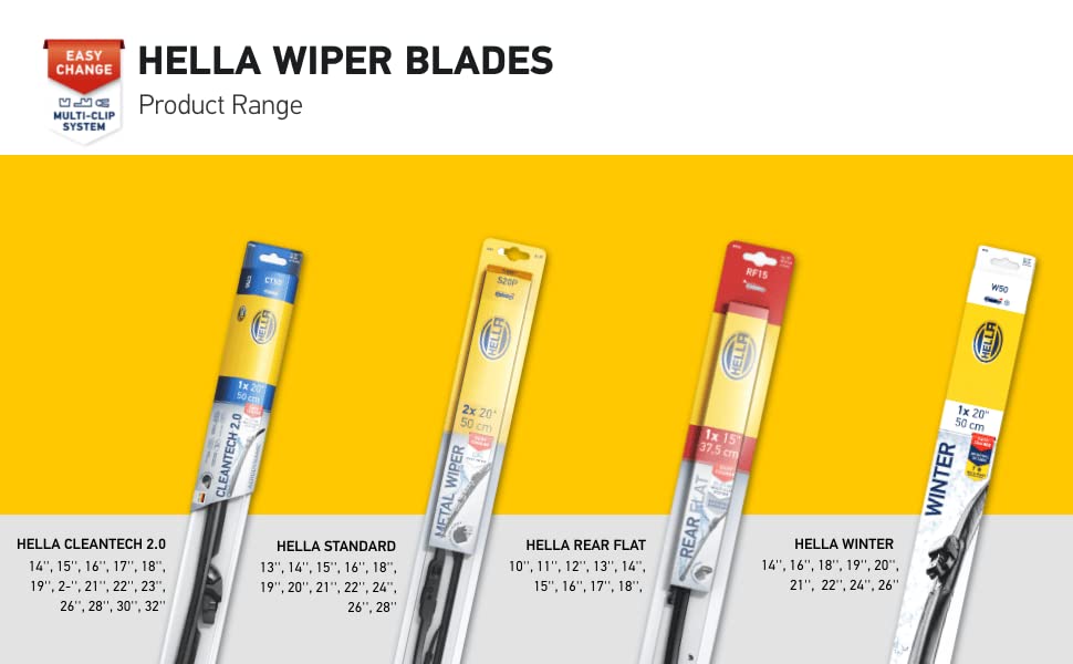 Hella OE Quality 32 Inch All-Season Graphite-Coated Heavy Duty Wiper Blade - Single (191398321) for Trucks, SUVs & Commercial Vehicles in Rain, Snow & Extreme Weather
