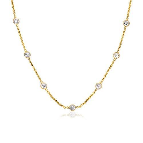 14K Yellow Gold CZ By the Yard Long Link Chain Necklace - 38 Inch Elegant Layering Jewelry for Women, Perfect for Everyday Wear & Special Occasions