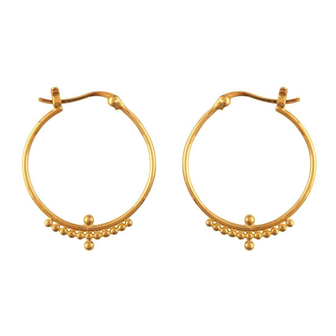 Beaded Horizon Gold Hoops - Elegant Dangle Earrings for Women | Perfect for Parties, Weddings & Everyday Wear