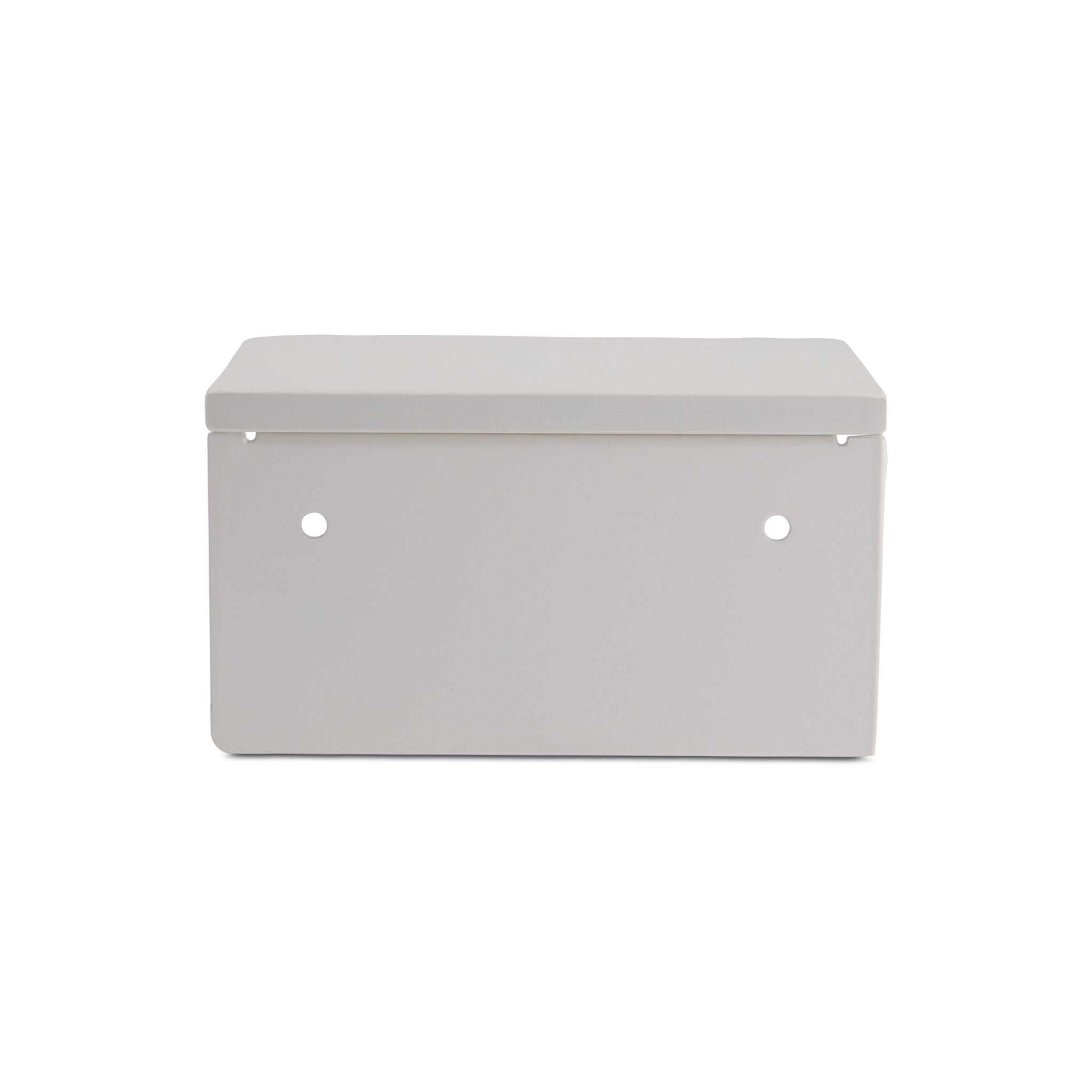 DESIGNSTUFF White Single Toilet Paper Holder with Shelf - Bathroom Storage Organizer for Small Spaces, Modern Home Decor