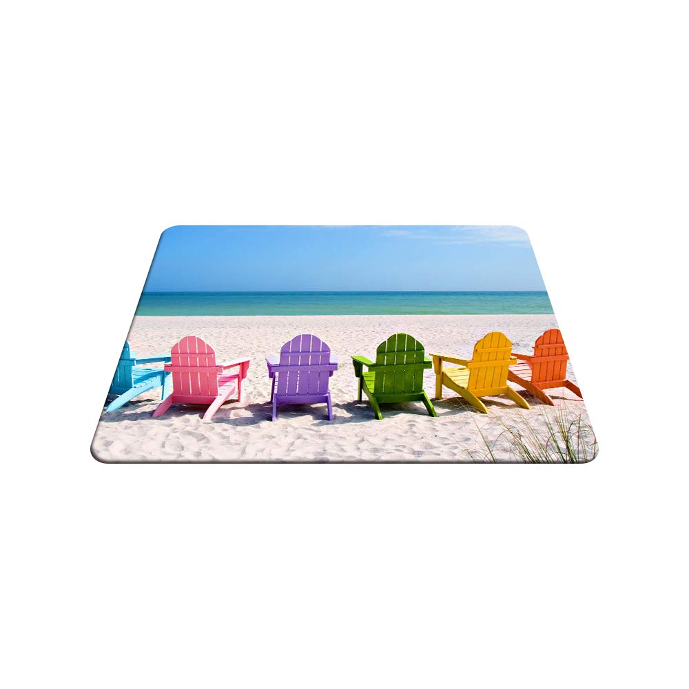 Vibrant Summer Beach Themed Gaming Mouse Pad - Non-Slip Rubber Base 9.5x7.9 Inch for Computer, Laptop & Office Desk - Perfect for Gaming Setups, Workstations & Beach-Themed Decor