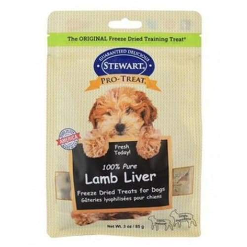Premium Freeze-Dried Lamb Liver Dog Treats - Stewart Pro Treat 3oz - Grain-Free, High-Protein Snacks for Training & Rewards - Perfect for Small & Large Dogs