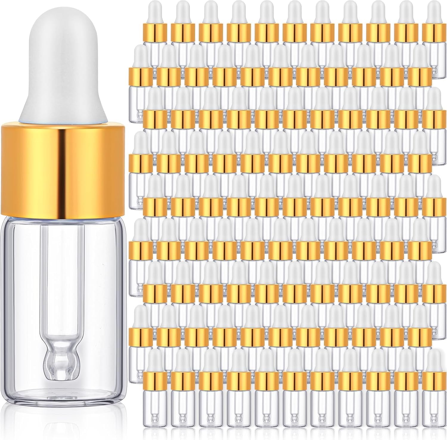 3ml Mini Clear Glass Dropper Bottles - Small Travel Sample Vials for Essential Oils, Perfume, Cosmetics & Liquids (Pack of 3) - Perfect for DIY Blends, Aromatherapy & On-the-Go Use