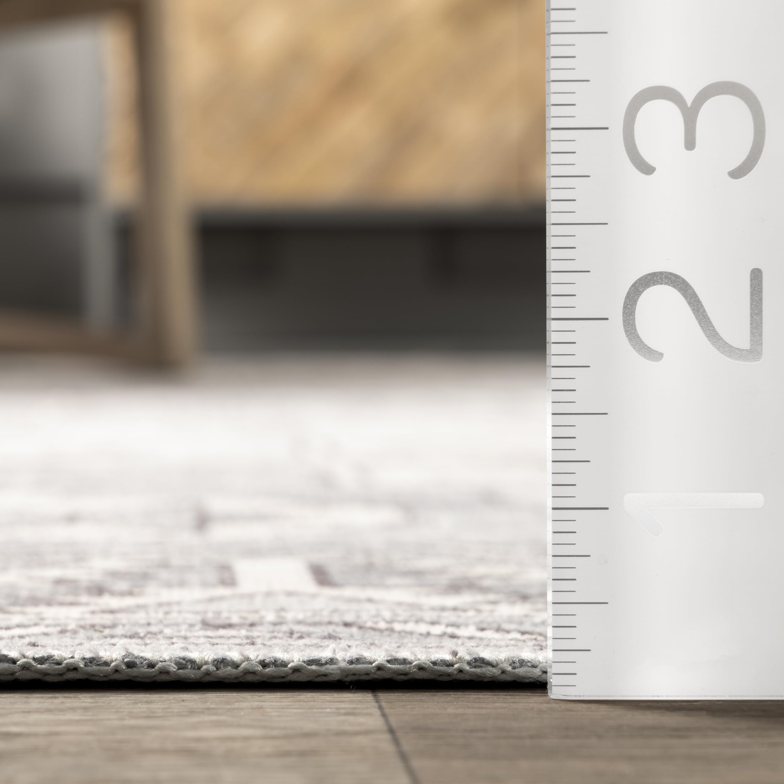 nuLOOM 8' Round SpinClean Machine Washable Stain-Resistant Non-Slip Area Rug - Low Profile for Living Room, Bedroom, Dining Room - Bowie Rust - Perfect for High Traffic Areas & Pet-Friendly Homes
