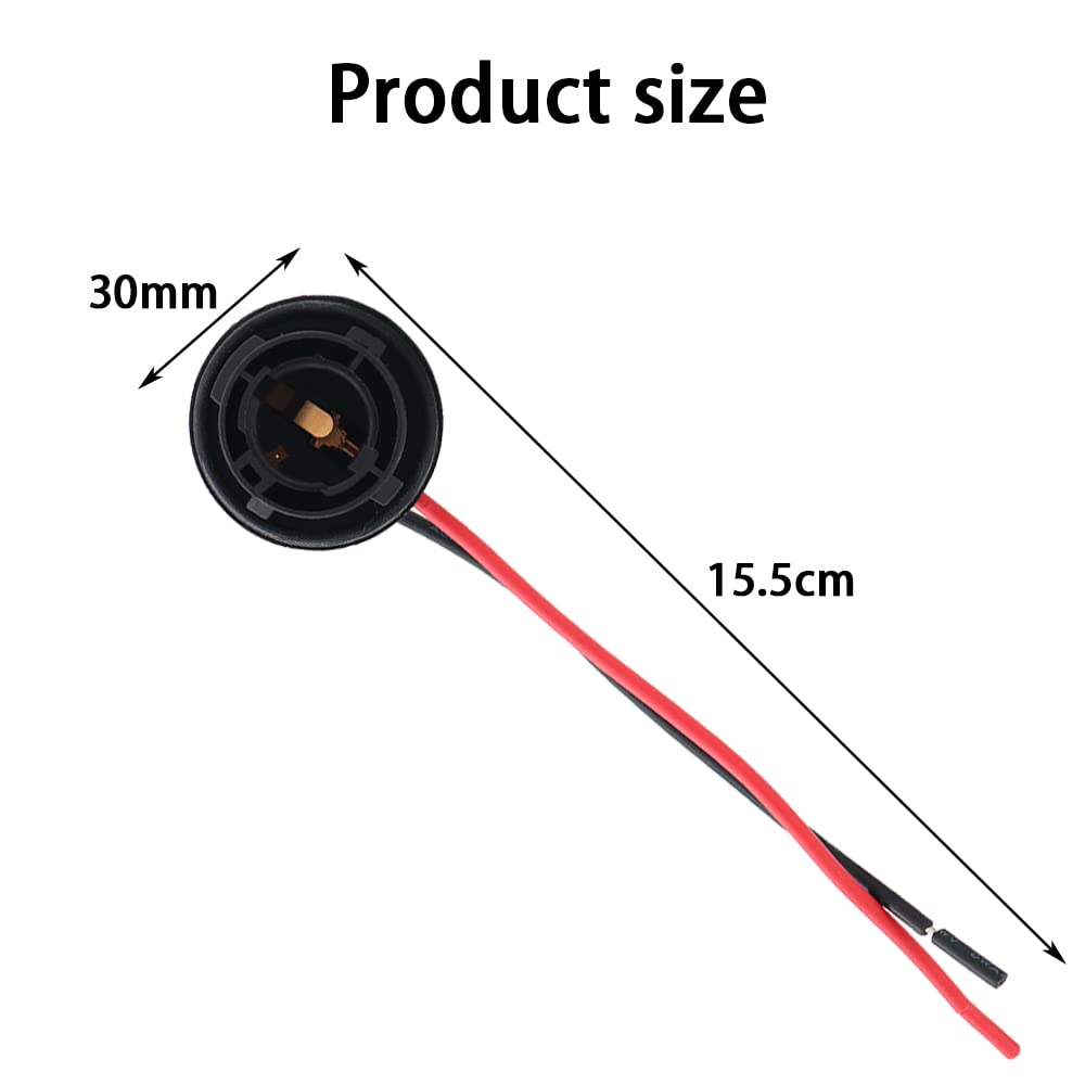 YSY 2Pcs LED 3156 3157 1156 1157 BAU15S Female Socket Car Lamp Lights Extension Connector Plug - Pre-Wired Harness Pigtail Kit for Bulb Replacement (BAU15S) - Perfect for DIY Auto Lighting Upgrades & Vehicle Maintenance
