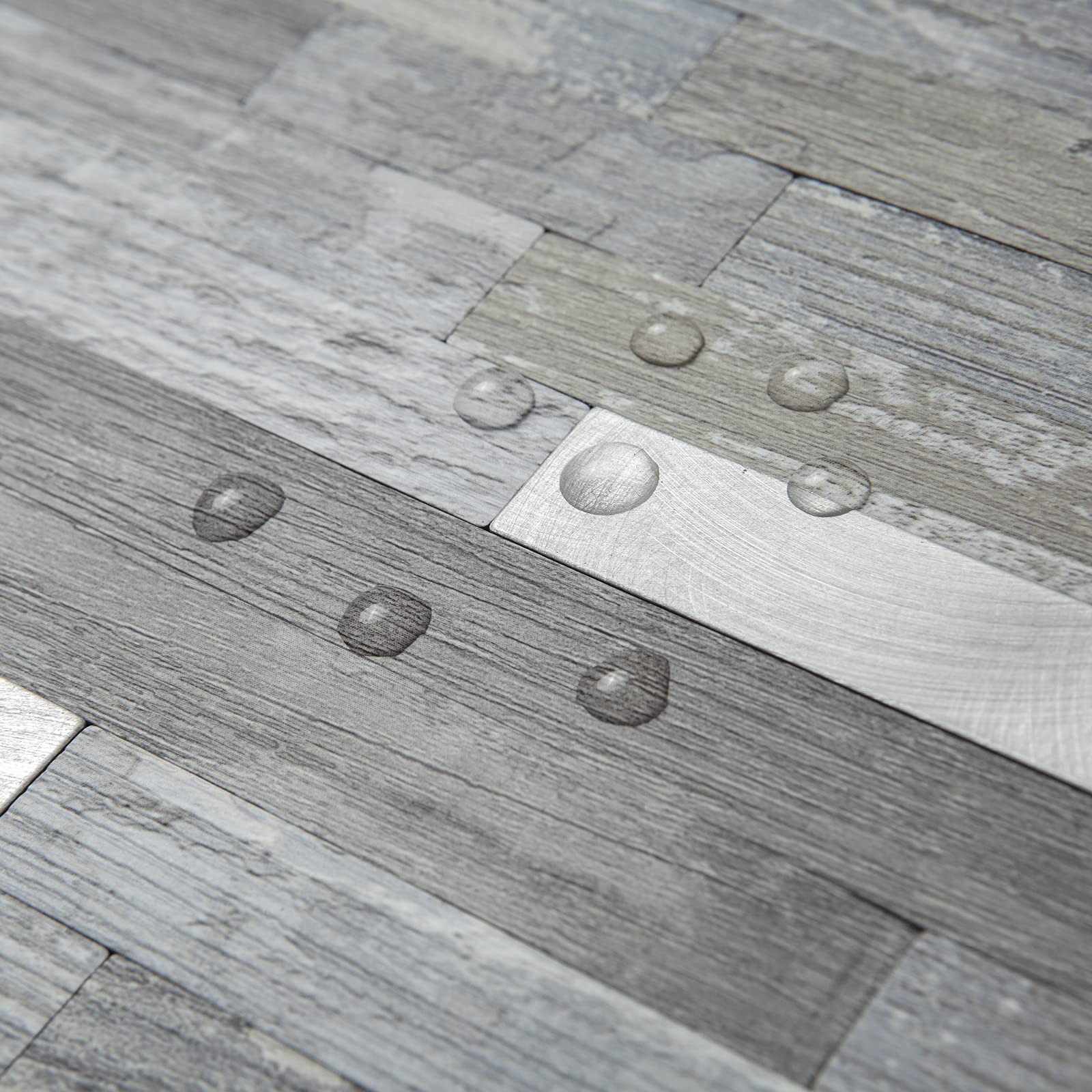 AULIGET 20 Sheets Peel and Stick Backsplash - Distressed Wood Look PVC Wall Tiles - Self Adhesive Kitchen Backsplash for Easy Installation - Perfect for Kitchen, Bathroom, Laundry Room & RV Remodeling