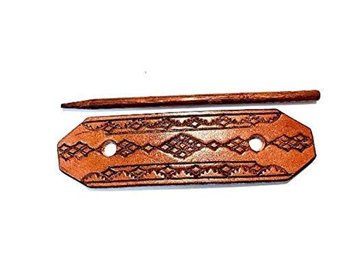 Handmade Leather Hair Clip Barrette - Genuine Leather Ponytail Holder with Stick - Handcrafted Hair Accessories for Women (4 Colors) - Perfect for Office, Weddings & Everyday Styling - BT2008