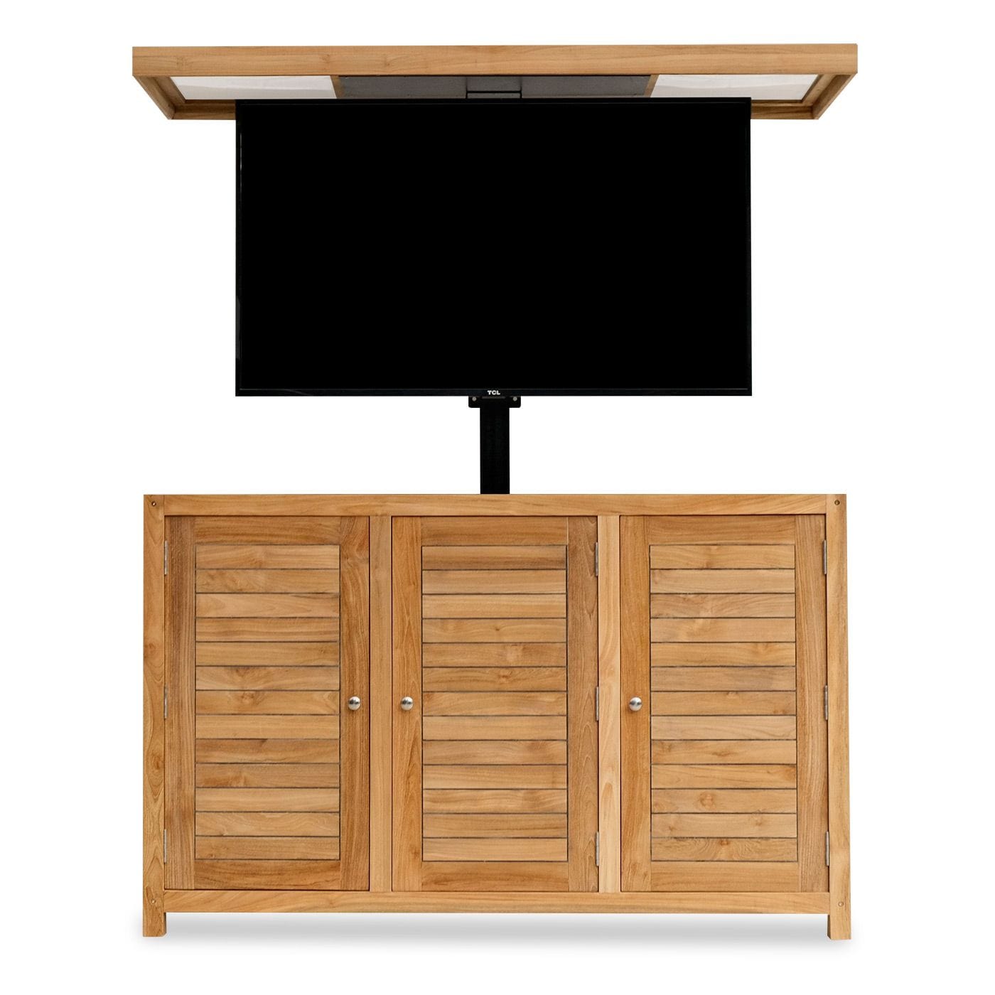 TechTeak® Outdoor Smart TV Lift Cabinet for 65-Inch TVs - Weatherproof, Durable, and Space-Saving - Perfect for Patio, Deck, and Backyard Entertainment