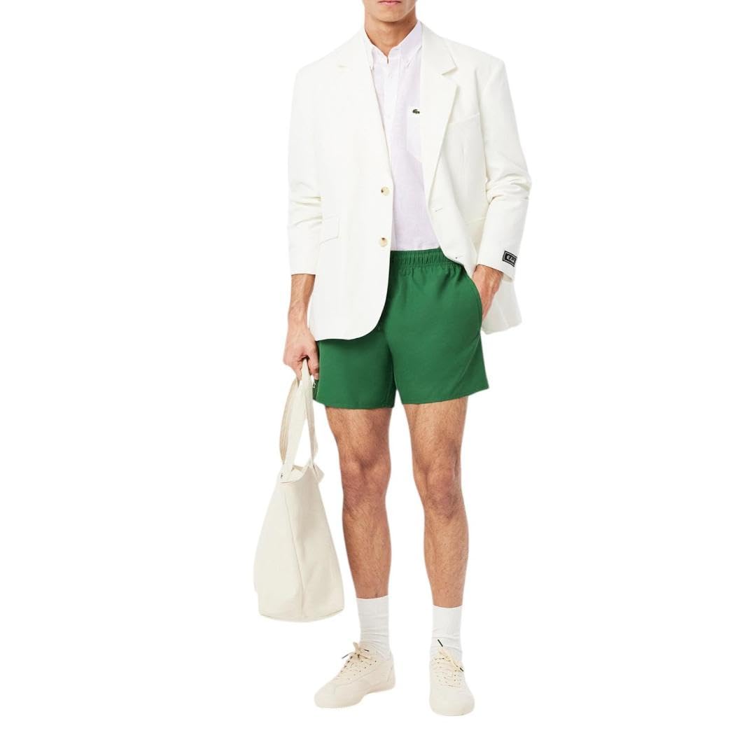 Lacoste Men's Short Sleeve Linen Button Down Shirt - Classic Regular Fit with Front Pocket | Casual Summer Wear & Office Style