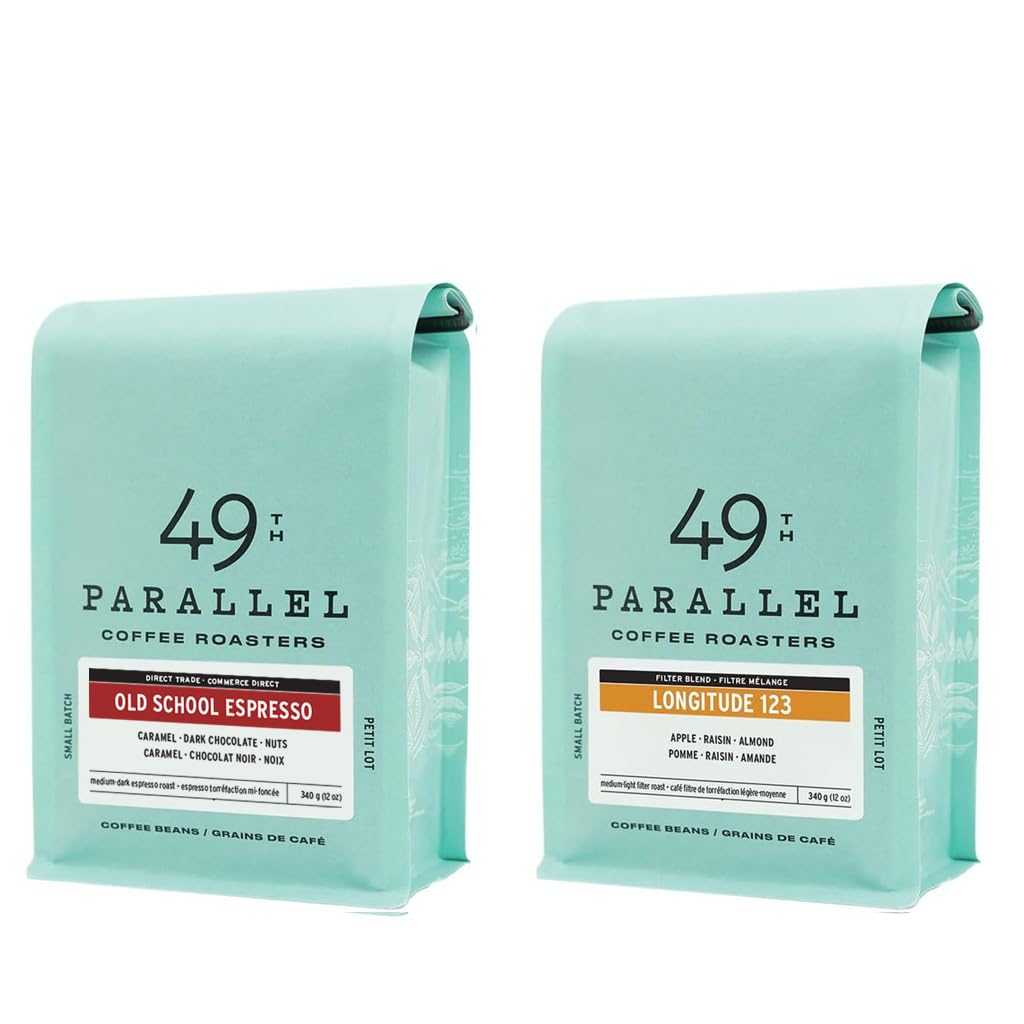 49th Parallel Gourmet Coffee 2 Pack - Espresso & Filter Beans for Home Brewing