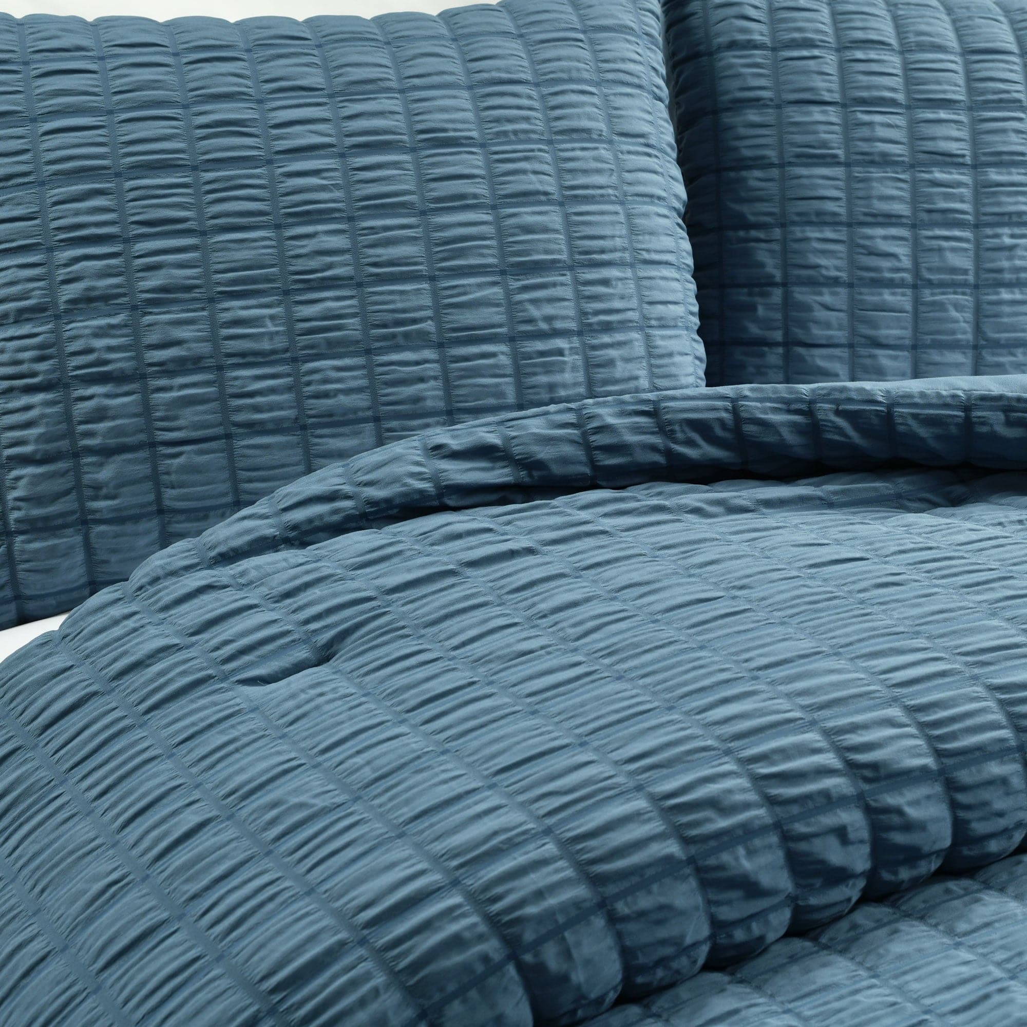 Luxury Crinkle Textured Dobby Comforter Set - Queen Size Bedding with Pillow Shams - Soft & Breathable for All Seasons - Perfect for Master Bedroom, Guest Room & Cozy Home Decor