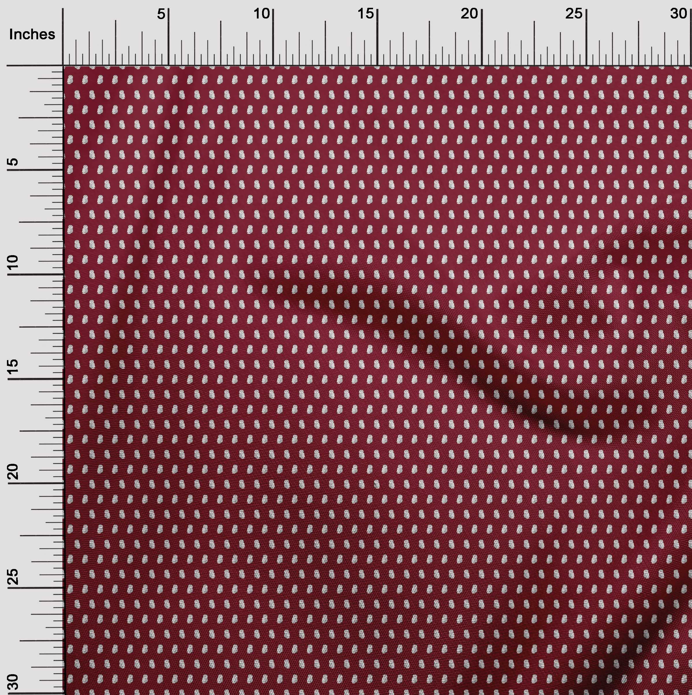 oneOone Rayon Maroon Owl Print Fabric by The Yard - 56 Inch Wide DIY Sewing Material for Clothing, Crafts & Home Decor | Perfect for Dresses, Quilts & DIY Projects