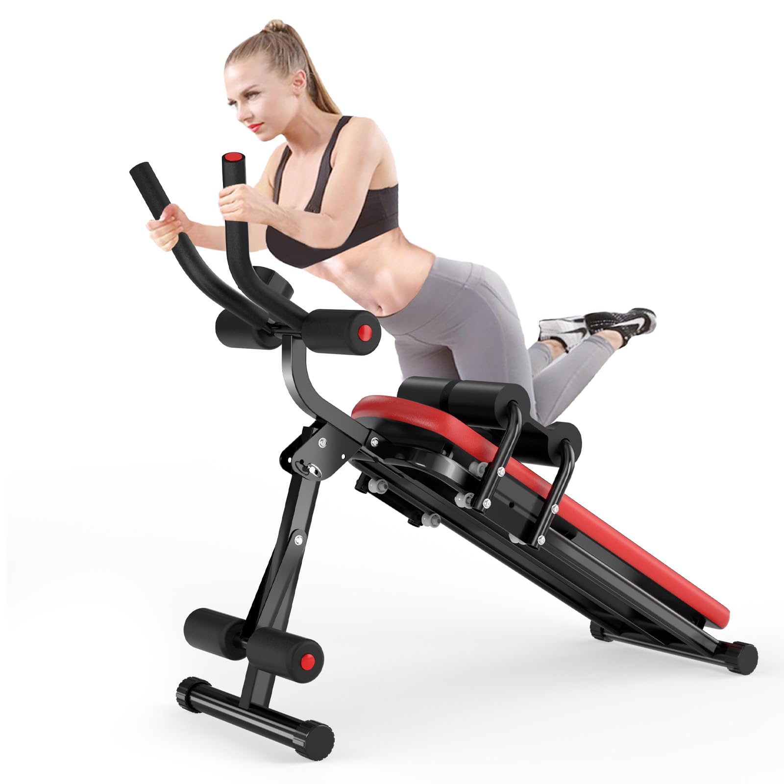 Bigzzia Ab Machine - Foldable Adjustable Abdominal Trainer for Home Gym, Core & Stomach Workout Equipment - Perfect for Crunches, Sit-ups & Full Ab Exercises at Home